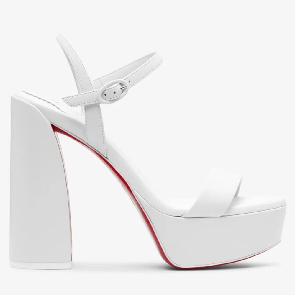 Christian Louboutin White Platform Heels